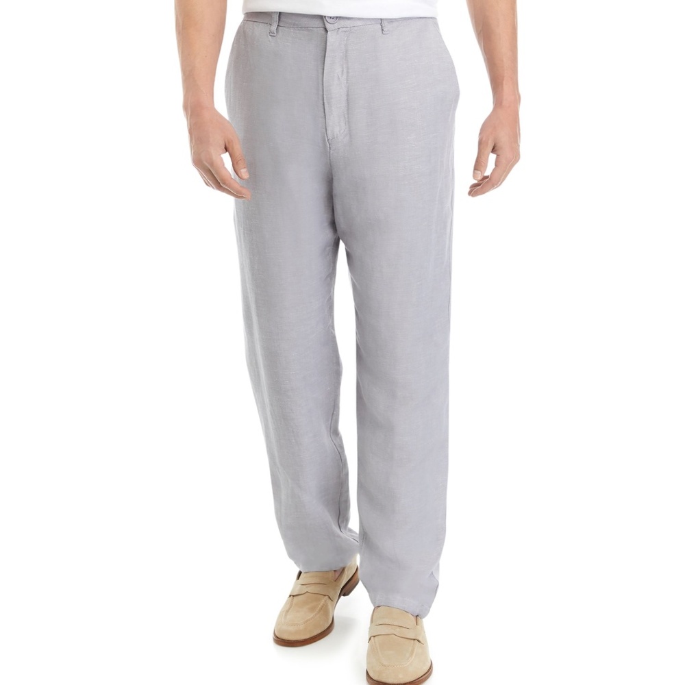 NWT Magaschoni Linen Blend Men's Gray Pants Size 33